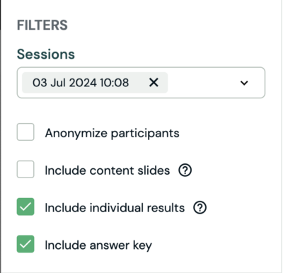 Session filters